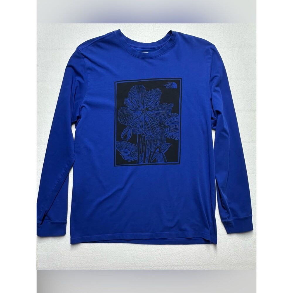 The North Face Men’s Long Sleeve Graphic Tee - Royal Blue with Black Floral